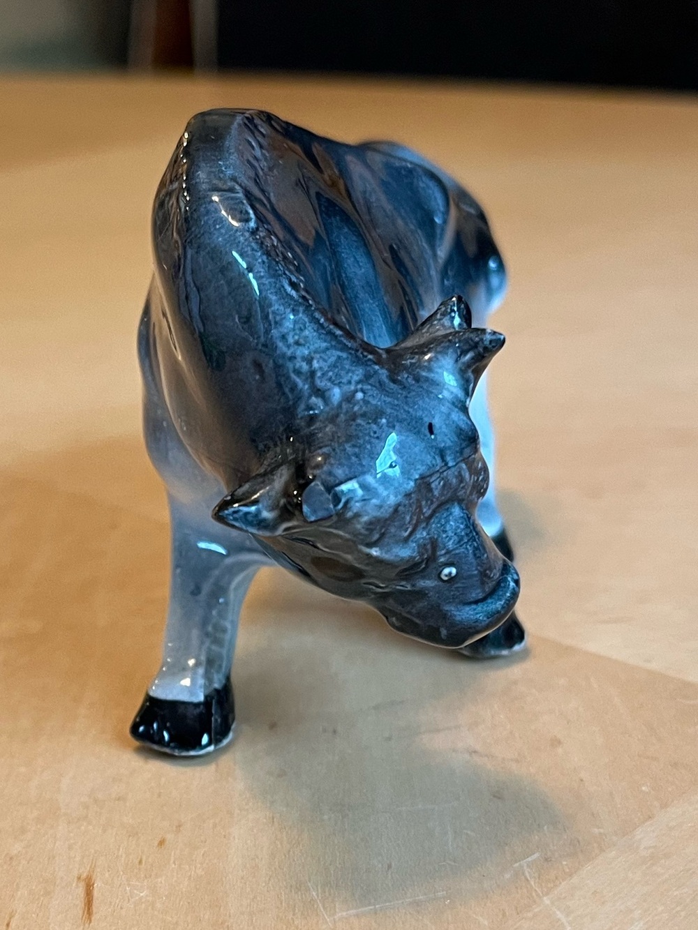 Vintage Black and White Bull Steer Figurine Made in Japan - Picture 4 of 11